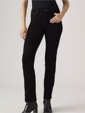 Levi's 724 High-Rise Straight Leg Women’s Jeans - Black Size 28 Waterless